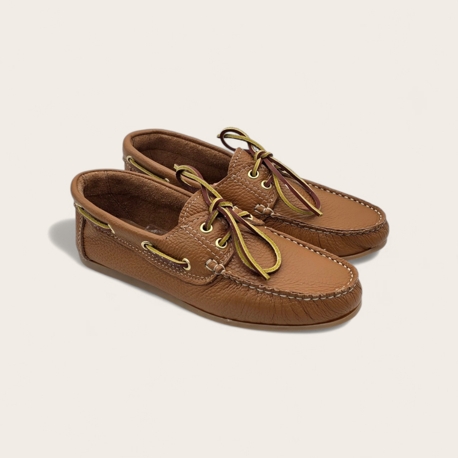 MOCASSINO DA DONNA IN VERA PELLE BOTTOLATA MARRONE
