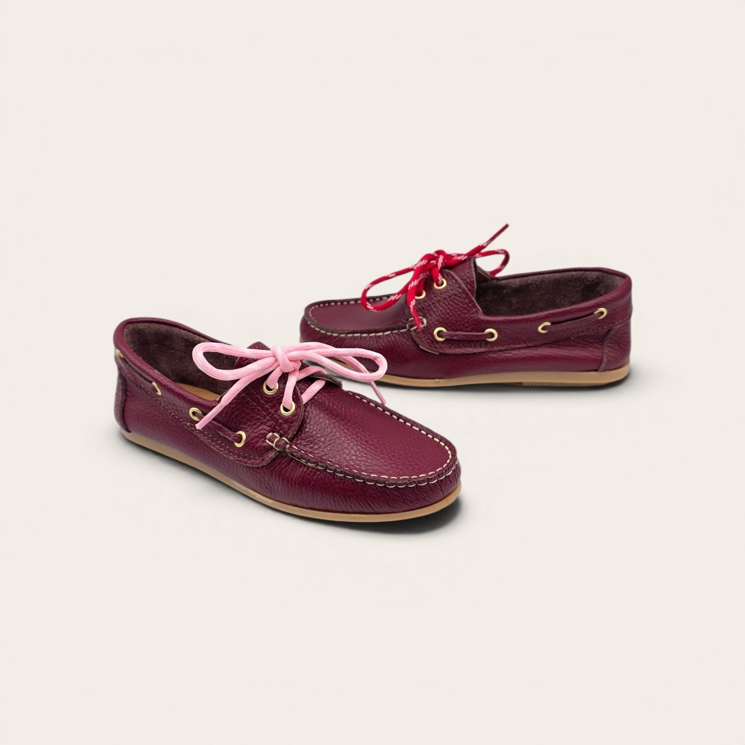 MOCASSINO DA DONNA IN VERA PELLE BOTTOLATA BORDEAUX